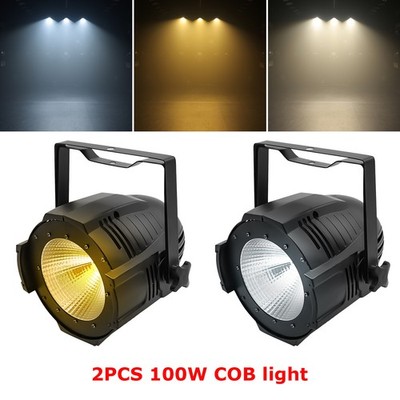 2PCS 100W COB LED Par Light DMX Stage DJ Audience Blinder Light Warm&Cool White