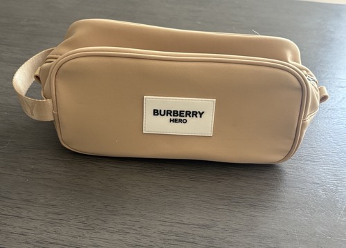 Burberry Hero Toiletry Cosmetic Pouch Travel Case Bag with Handle ~ Beige