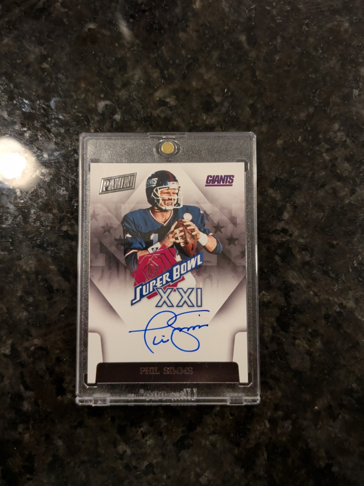 2021 Panini Impeccable - Super Bowl Signatures Phil Simms #SBXXI-PS (AU)