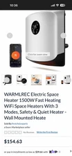 WARMLREC Electric Space Heater 1500W Fast Heating WiFi Space Heaters with 3 M...