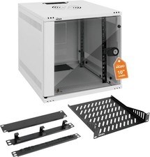 10" Wall Mount 6U Network Cabinet - 110Lbs Capacity, White Server Rack Set