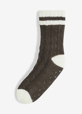 Neu Stricksocken Gr. 39/42 Dunkelgrau Damensocken Haussocken Strick-Socken