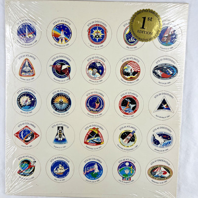 1993 NASA Space Shuttle Flight Missions Emblem Commemorative Milk Caps Rare NOS