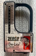 Vintage Zebco De-Liar Waga wędkarska z taśmą mierniczą - do 28 funtów - Model 228