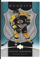 2023-24 Upper Deck Artifacts 2005-06 Clear Cut Rookie Patrice Bergeron Card. rookie card picture