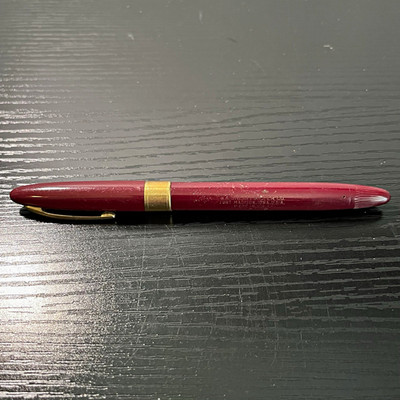 Sheaffer Burgundy and Gold Tone Accents Fountain Pen Snorkel White Dot