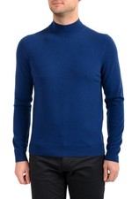 Malo Optimum Men's Ink Blue Wool Cashmere Mockneck Pullover Sweater