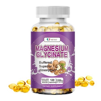 120 Magnesium Glycinate Capsules 1330mg For Sleep, Stress Relief Support Bone