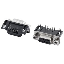 DB9 9 Pin Male  Female Right Angle D-sub PCB Mount Connectors 2 Pcs