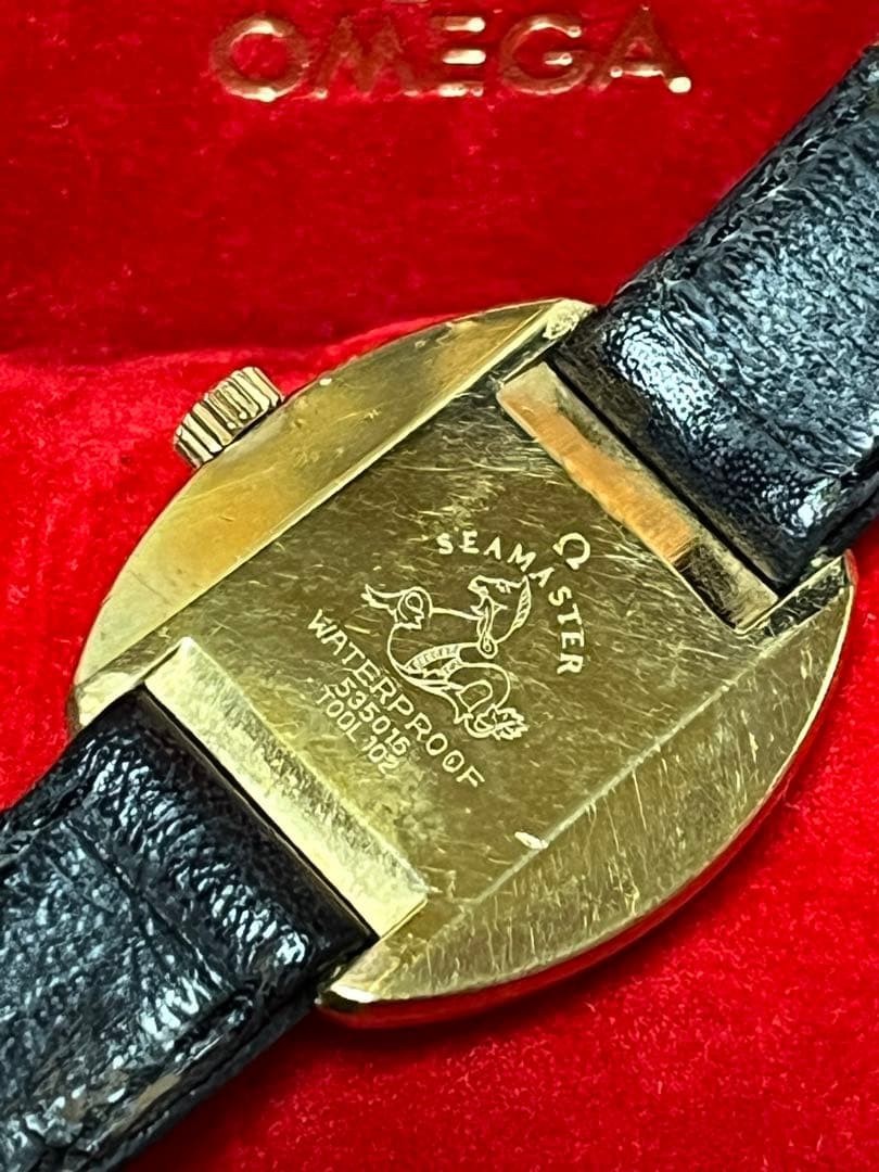 状態確認用 Vintage OMEGA Seamaster Cosmic Manual Wind Gold Tone Leather Strap