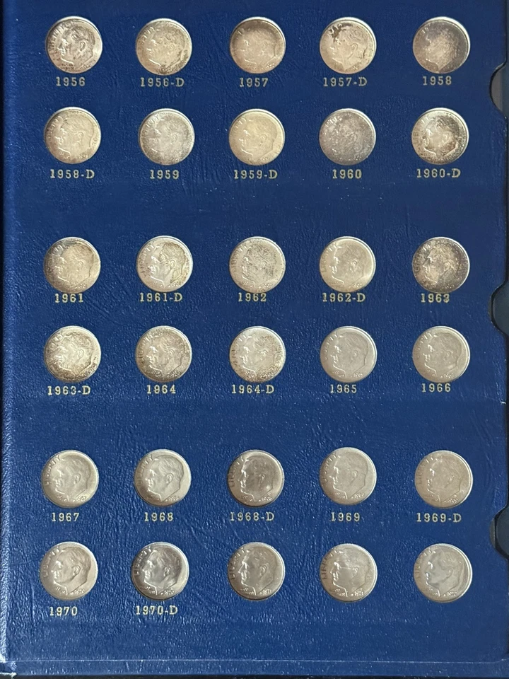 FULL UNC* ROOSEVELT DIME BOOK 1946-1973 *WITH TONERS! - Image 4 of 4