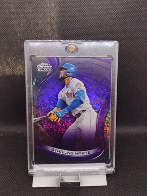 STARLING MARTE 2022 Topps CHROME BLACK PURPLE MINI-DIAMOND REFRACTOR /150