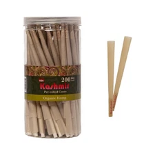 Organic Pre Rolled Cones King Size – 200 Count Unbleached Rolling Papers with...