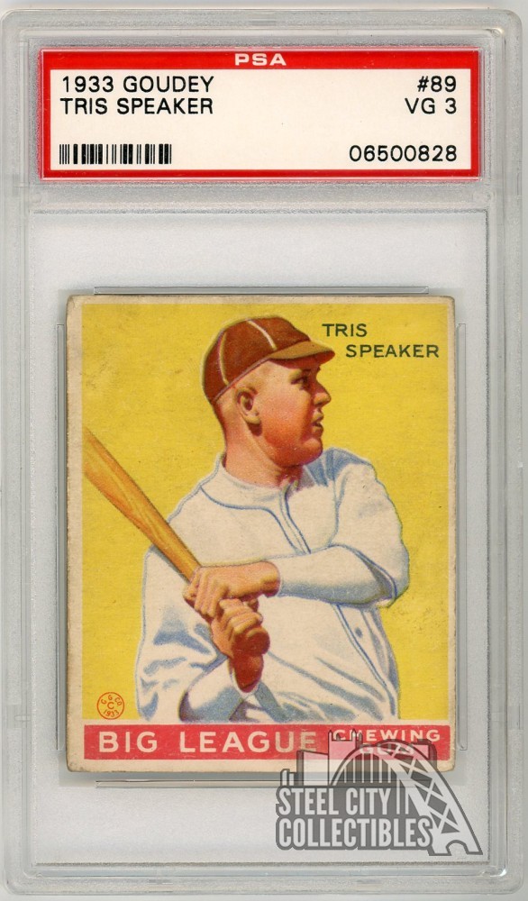 Tris Speaker 1933 Goudey Card #89 PSA 3 VG