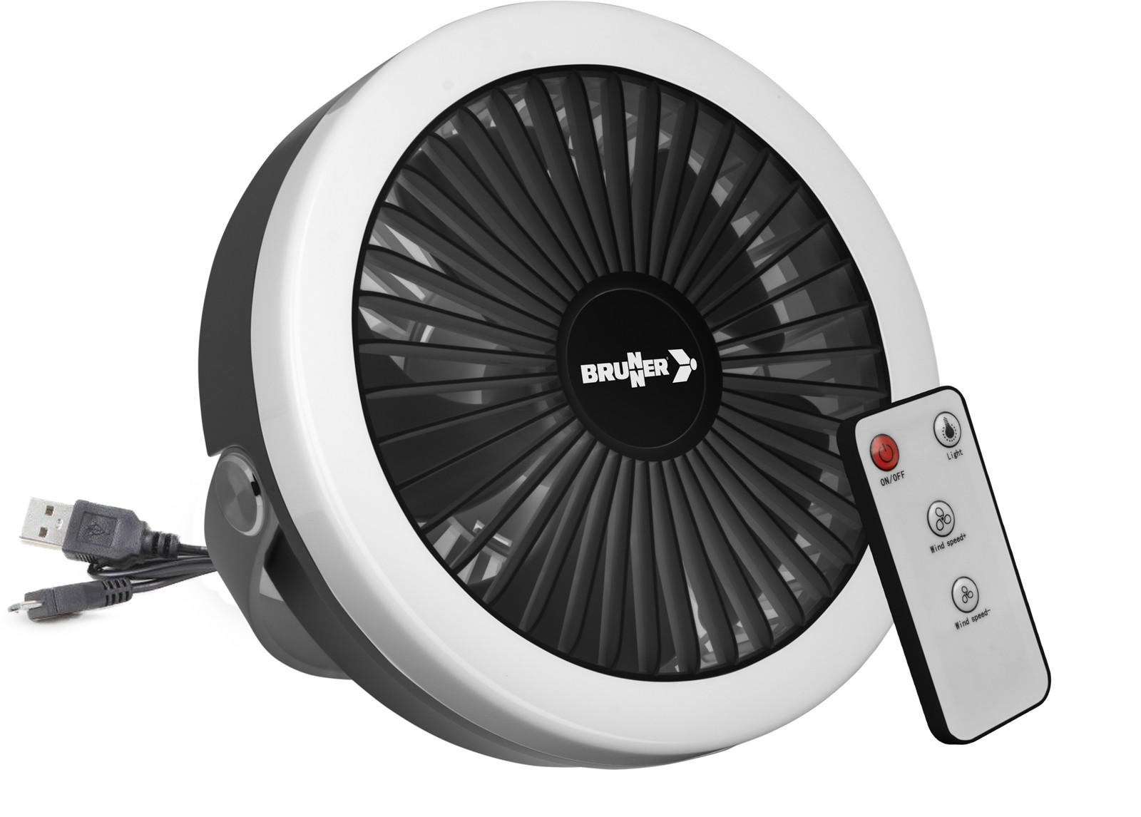 Brunner Moonbelle RG Portable Rechargeable Camping Fan & LED Light with Remote