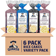Quaker Large Rice Cakes, 3 Flavor Topper Variety Pack, Pack of 6