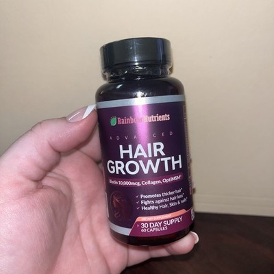 Rainbow Nutrients Advanced Hair Growth Supplement Biotin Collagen 30 day supply 