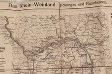 Rhein-Weinland Topografisch Feldkarte Historische Landkarte Rheingau Rheinhessen