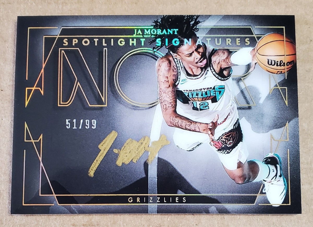 2024 Noir Ja Morant Spotlight Signatures Horizontal On-Card Auto
