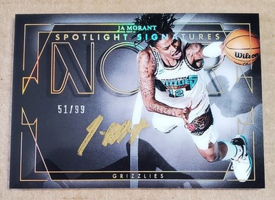 2024 Noir Ja Morant Spotlight Signatures Horizontal On-Card Auto 