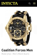 Invicta Coalition Forces Sniper 4-Time Zones Men's 50mm Gold Watch 31141