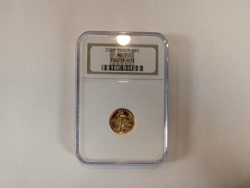 2000 $5 1/10 oz Gold American Eagle NGC MS70 Gem Uncirculated Coin