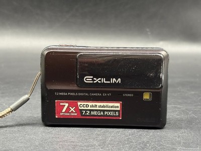 Digitalkamera Casio Exlim EX-V7 Schwarz 7X Zoom 7,2 MP CCD-Sensor