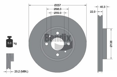 2 PCS BENDIX Braking BDS1016 Brake Disc