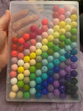 Silicone Beads 120 PCS 15mm 24 Colors Focal Rubber Beads for Bracelets Keychains
