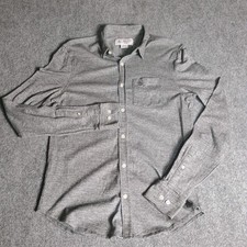 Original Penguin Mens Small Gray Button Up Shirt Long Sleeve Cotton S