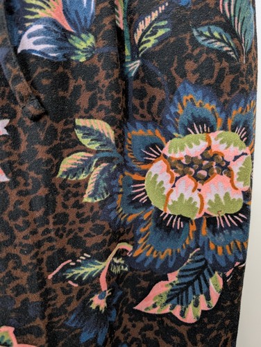 Next Size 12 Tall Pyjama Bottoms Brown Leopard Print Floral Soft Green Pink Blue - Picture 2 of 5