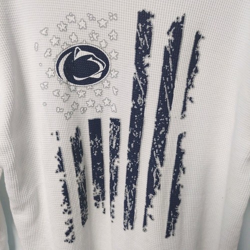 CAMICIA PENN STATE NITTANY LIONS bandiera invecchiata TERMICA XXL MANICA LUNGA BIANCA - Foto 2 di 6