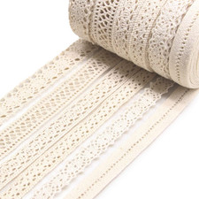 30 Yards Vintage Lace Trim Scalloped Edge Crochet Ribbon for Wedding DIY Crafts