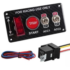 Racing Car Ignition Switch Panel, DC 12V 4 in 1 Car Engine Start Push Button ...