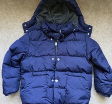 GapKids Unisex Kids Blue Hooded Puffer Jacket Full Zip Pockets Size S