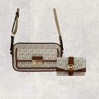 Michael Kors Tasche Crossbody GeldböRse Jet Set Bradshaw Greenwich Vanilla Neu