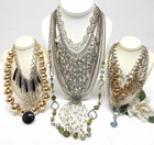VINTAGE TO NOW GOLD & SILVER TONE FASHION/COSTUME JEWELRY NECKLACE LOT