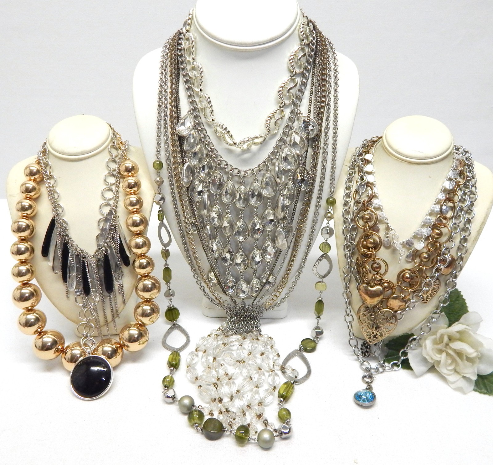 Vintage To Now Gold & Silver Tone Fashion/Costume Jewelry Necklace Lot
