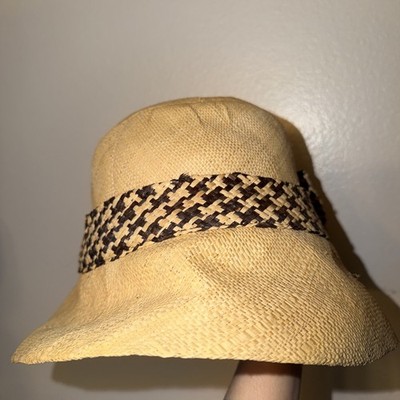 ONIGO Handmade Woven Madagascar Raphia Fedora Sun Hat Variegated