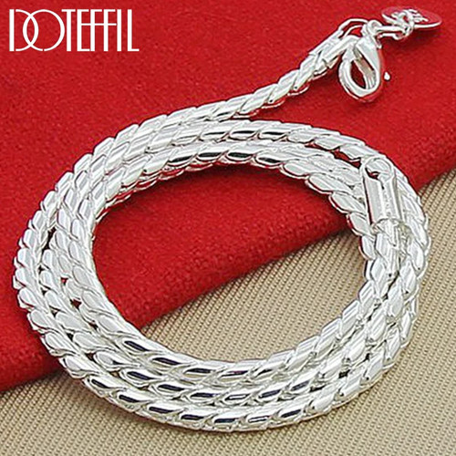Collana catena serpente argento 5 mm donna uomo moda. - Foto 9 di 24