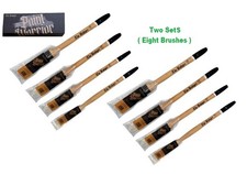 Paint Warrior BADGER Round Sash Paint Brush 4pc Oval Chisel Trim Nylon New