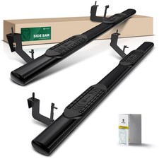 6 Inch Running Boards Ram 1500-3500 2002-2008 Crew Cab Carbon Steel Black Powder