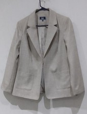 Isle Ladies Size 16 Linen Effect One Single Button Blazer Smart Suit Jacket