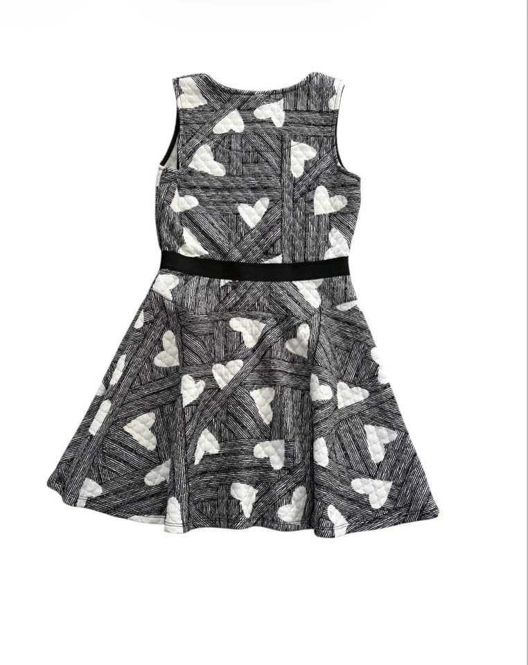Vestido Xhilaration Blanco y Negro Acolchado Niña Corazón Talla L 10/12 Foto 2 de 4