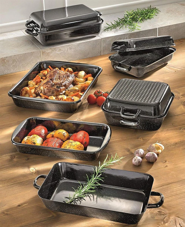 Bratrohrpfanne Bratreine Raine Bräter Emaille Bratpfanne Ofenform Bratenform - Bild 3 von 4