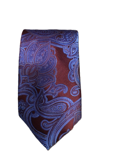Michael Kors Scalloped Paisley Burgundy Necktie OS 3890₽