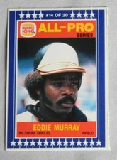 1986 Burger King All-Pro #14 Eddie Murray Baltimore Orioles Baseball Card 