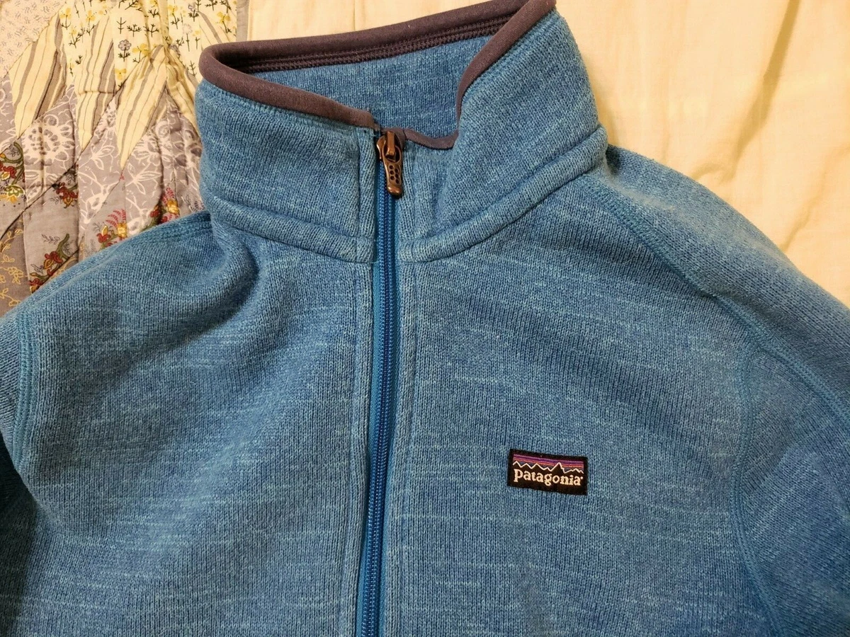 Patagonia Blue Zip Up Long Sleeve Knit Fleece Sweater Jacket