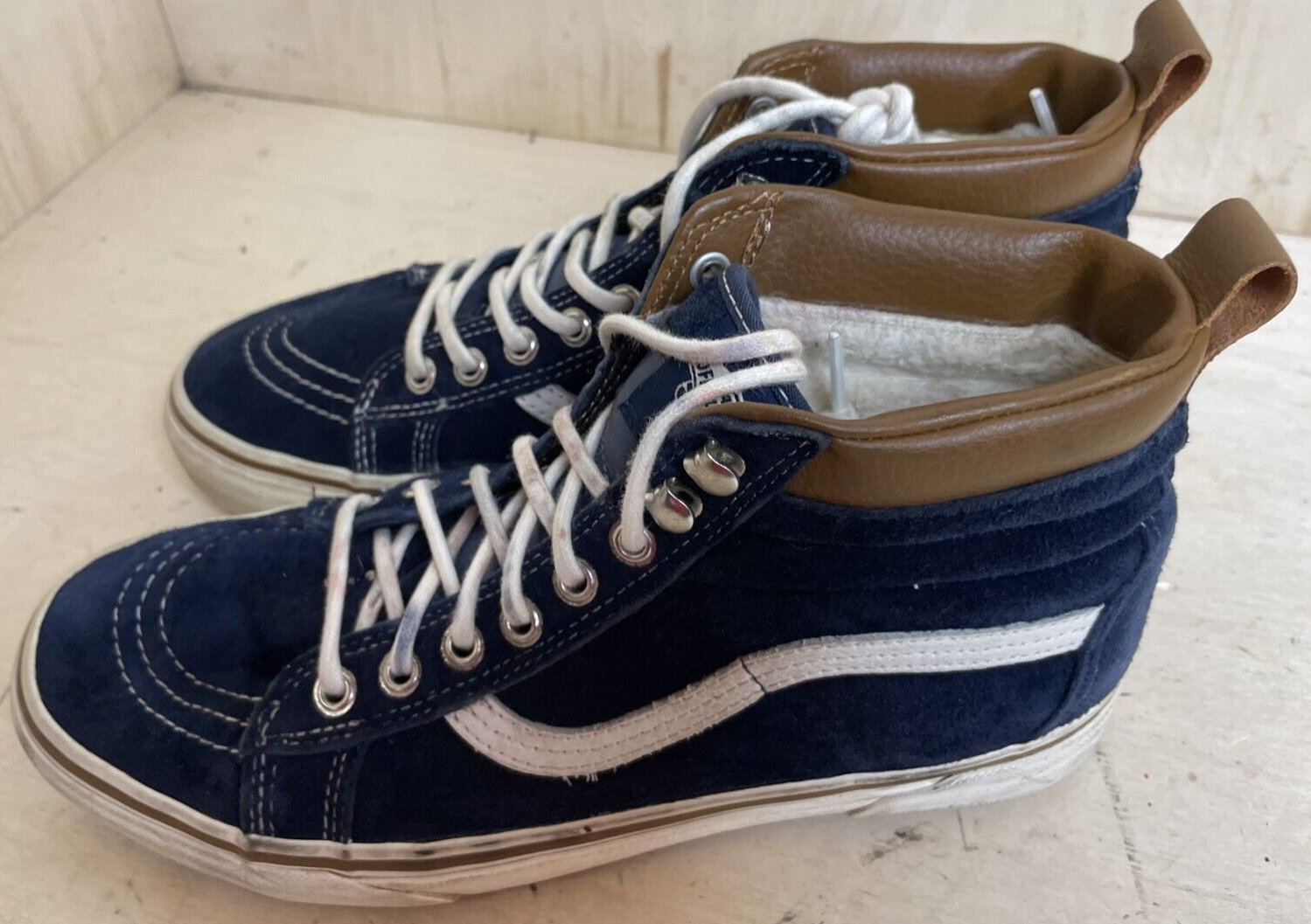 Unisex Vans Off The Wall Blue Lined Sneakers Style 721454 Men 8 Women 9.5