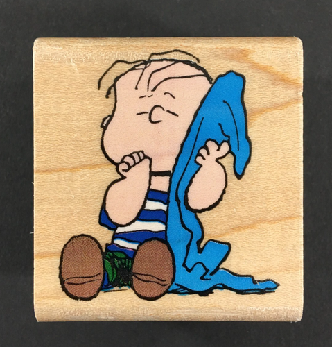 Peanuts Linus Rubber Stampede Wood Mounted Rubber Stamp USED
